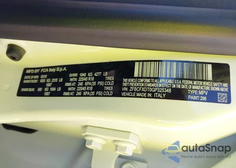 2016 Fiat 500X Lounge from USA, damaged, VIN ZFBCFXDT0GP325348